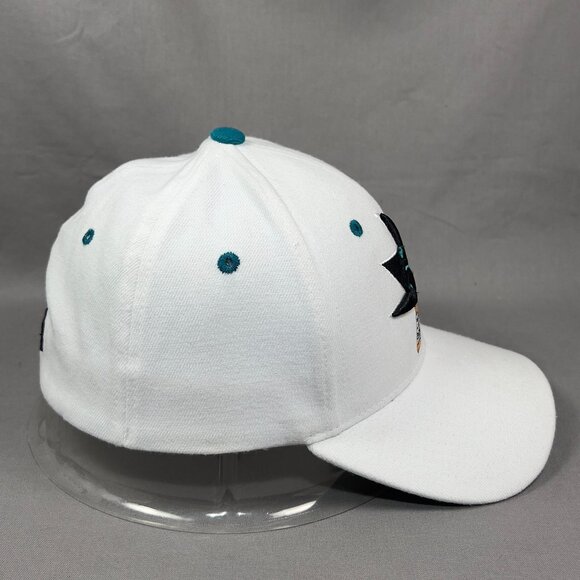 San Jose Sharks NHL Stretch Fit M/L Hat Cap Zephyr White Hockey California Mens - Picture 5 of 13